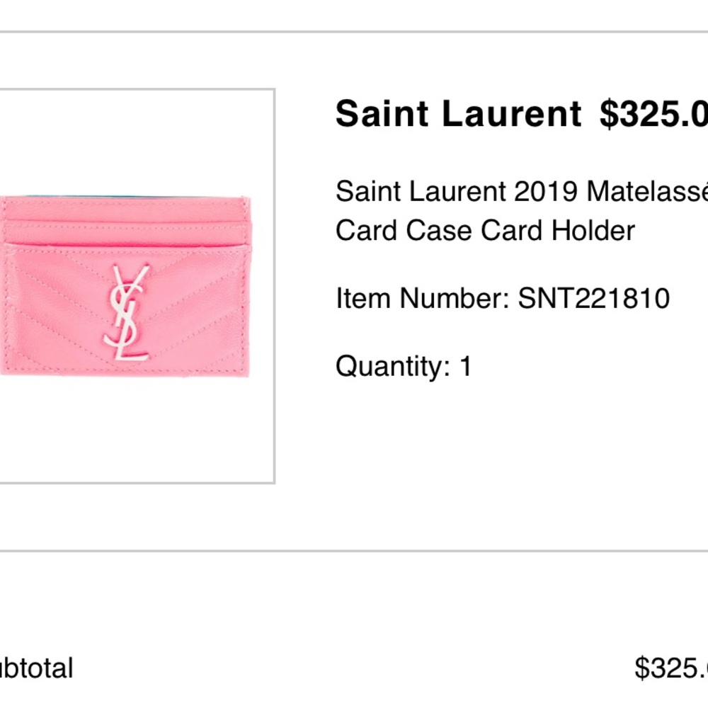 Saint Laurent Vibrant Pink Card Holder